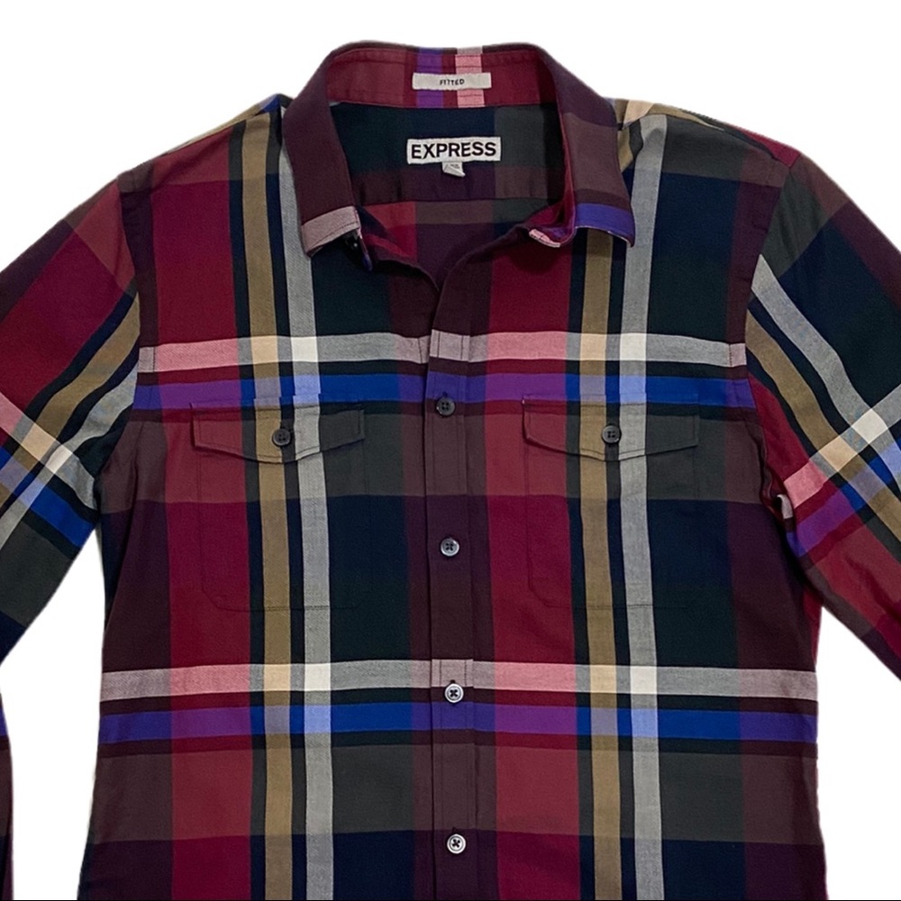 Express Plaid Button Down Shirt - image 2